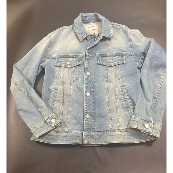 Zadig & Voltaire NWOT Kase Denim Jacket Light Blue in Size M Missing zipper Pull - Picture 3 of 7